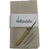DELICATELA Punch Needle Kit per ricamo magico | Tessuto monk cloth 38 cm x 38 cm e ago agostabile da punch needle | Due misure a scelta ago 2,0/2,5/3,0 mm (lana sottile)