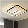 minifair Plafoniera moderna a led 36W 50cm con telecomando geometria quadrata bianco e nero dimmerabile da incasso per soggiorno camera da letto cucina