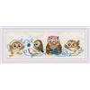 RIOLIS - La famiglia di gufi 1936, Punto croce 24x8, Punto croce kit da ricamare, Disegni da ricamare, Embroidery kit, Kit ricamo punto croce