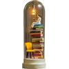 RWAJZAX Creative Resins - Lampada decorativa a forma di libro in miniatura, funzionamento a batteria, illuminazione d'accento per scaffali, scrivanie, lampada da lettura multifunzione