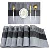 Komforbaa Tovaglietta Lavabili 45x30cm, sottopiatti Individuali Set da 6 pezzi, Resistenti al Calore tovagliette colazione Gradiente grigio argento