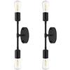 Biqing 2PCS 2-Luci Applique da Parete Interno Lampada da Parete Moderno Lampada da Parete per Camera da Letto, Soggiorno, Corridoio, Nero