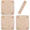 Beebeecraft 4 Pezzo di Manico per Bagaglio in Pelle con Motivo Beige in PU Manico per Borsa Protezione per Impugnatura con Chiusura A Bottone Automatico per Valigia da Viaggio