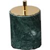 AMEEDA Set di Accessori per Il Bagno Set da Bagno in Marmo Naturale Verde Scuro, Vassoio di Lusso Leggero, portaspazzolino, Dispenser di Sapone(Cotton Swab Can C)