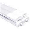 Fynokst Plafoniera LED Lineare da Soffitto 150CM, 48W 5280LM Neon LED, 3000K-6500K Plafoniera Bagno, Collegabile, IP65 Reglette Garage per cantina, garage e magazzino, 4PC