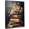 Dazzlewall Incorniciato Decorazione Murale Floreale Vintage Timbro di Libri di Fiori Lunatici, Poster di Pittura A Olio Floreale Dark Academia Aesthetic Décor per Camera da Letto 12x16 pollice