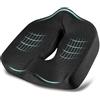 Poligino Cuscino per Sedile Memory Foam,Cuscino Sedia Ufficio,Cuscino per Sedie,Cuscino Auto,Cuscino Ortopedico Coccige,Fodera Lavabile,Nero