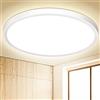 OUILA Plafoniera LED Soffitto Ø22CM, 4000K 18W Moderno Lampada da Soffitto 1800LM Plafoniera Bagno Rotonda IP44 Plafoniere da Ufficio Luce Soffitto per Camera da Letto, Cucina, Balcone, Soggiorno, Corridoio