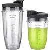 AUMUA 18oz/ 24oz Tazza di Ricambio Compatibile con Ninja Frullatore BN750EU BN495EU BN800EU TB301EU TB401EU CB100EU CB350EU, con 2 Coperchio Pieghevole, Parti di Ricambio Accessorio per Frullatore