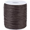 PH PandaHall 183m Filo di Cotone Cerato 1mm Filo Cerato Marrone Scuro, Cordoncino per Perline Artigianale Fili Cerati per Cucito per la Realizzazione di Bracciali e Collane