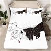 Loussiesd Set di lenzuola per amanti dei glitter in bianco e nero coppia che tiene Pinky lenzuolo con angoli romantico set di biancheria da letto per matrimonio creativo regalo di San Valentino copertura per l