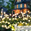 Kizozo Firefly Luci Solari da Esterno Giardino 4PACK 32 LED, Ornamenti Decorazioni da Giardino IP65 Impermeabile, Luci Solari da Esterno, Bianco Caldo