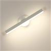 Riserva Lampada da Parete Bianca, 12W 300° Ruotabile Applique da Parete Interno LED Moderne, 4500K Bianco Neutro, Luci da Parete per Bagno, Camera da Letto, Soggiorno, Corridoio, Scala, Galleria