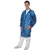 BICAP 100 camici usa e getta in tessuto non tessuto, con chiusure in velcro, per uso alimentare (camice visitatore, tessuto non tessuto), marca: BICAP (XXXL, blu scuro)