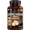 NEW LEAF PRODUCTS Lions Mane Mushroom 2000mg - 180 High Strength Vegan Tablets - Lion's Supplement with Black Pepper - Mushrooms Extract (Not Powder or Capsules) Made in The UK By New Leaf products