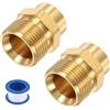 QUARKZMAN 2Pcs Adattatore per Lavapressione, G1/4 Femmina A M22 14mm Maschio Raccordi A Innesto Rapido in Ottone con Nastro Sigillante per Tubo Lavapressione