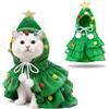 FOSDICK Vestiti natalizi per animali domestici, vestiti albero di Natale, costume per gatto, costume per gatto natalizio con stella e pompon colorati, vestiti per gatti natalizi, vestito natalizio per