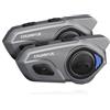 CHUANYUE X2 Casco Moto Bluetooth Headset, sistema di comunicazione del casco per 2 fino a 4 persone con una portata di 1200 m, interfono per casco da moto con, Doppietta