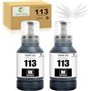 JoyPrinting 113 Inchiostro 2 X Nero Compatibile con Epson 113 Cartucce Multipack per Ecotank ET-5150 ET-5170 ET-5800 ET-5850 ET-5880 ET-16150, Ecotank Pro ET-16680 ET-M16680, 127 ml