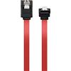Ewent Cavo SATA III, Velocità 6Gbits con Clips in metallo, SATA L-Type angolare 90°, Rosso, 0.7 m