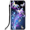 Sunrive Cover compatibile con Motorola edge40 neo, Custodia con supporto di stand e in Pelle artificiale per carte di credito Portafoglio Flip Chiusura Magnetica bumper(Q Farfalla 2)