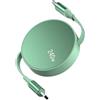 Qreninv Cavo di ricarica USB C a USB-C retrattile 240W, cavo PD 3.1 a ricarica rapida, compatibile con MacBook Pro/Air, iPad Pro, iPhone 17/16/15/14 Pro, Galaxy S25/S24 Ultra, Pixel 9, Verde menta