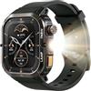 AGM Watch Legion 3 Orologio Smartwatch Uomo Rugged, Schermo AMOLED 1,95 60Hz, Cassa Rinforzata Antiurto, IP68 Impermeabile, Torcia Integrata 70 Lumen, Monitoraggio Salute, Compatibile Android iOS