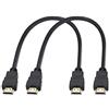 zdyCGTime Cavo HDMI maschio a HDMI maschio,Cavo maschio HDMI HDTV 1080P 4K@40HZ Ultra HD,Compatibile con TV LCD,proiettore,set-top box,Xbox e altri dispositivi con interfaccia HDMI HD.(45cm/2Pezzo)