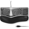 Macally Tastiera split retroilluminata per Mac, su misura per il comfort, tastiera ergonomica Apple cablata con cuscino per il polso, layout MacOS a 2 zone 100 tasti, USB A, tastiera ergonomica divisa