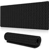 Treer Tappetino Mouse, Tappetino Mouse XXL/XL/L, Tappetino Mouse Gaming con Base Gomma Antiscivolo e Bordi Cuciti, Mouse Pad Stile Semplice, per Ufficio e Casa (900x400mm,ventola nera)
