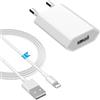 PhoneThrone Caricatore USB (1 Pezzo) Compatibile con apple iphone 5 6 7 8 X XS XR XS Max, IPod touch/Nano, luci led, alimentatore 5V 1A Caricabatterie + CAVO LIGHT (SPINA + CAVO)