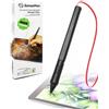 SonarPen - Pennino sensibile alla pressione con pulsante di reiezione del palmo e scorciatoia, senza batteria, compatibile con iPad/iPhone/Android/Switch/Chromebook (Rossa)