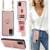 Ｈａｖａｙａ Cover per Samsung A03s con cordino RFID Porta Carte Cover per Samsung A03s con cordino Ring portafoglio - Oro rosa