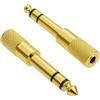 AYHYHLJZJ Set di 2 adattatori jack da 6,35 a 3,5, adattatore stereo dorato da 6,35 mm maschio a 3,5 mm femmina, adattatore jack per auricolari, tastiere, chitarre e altoparlanti
