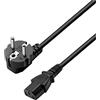 Ewent Cavo di Alimentazione per PC, Monitor, Televisori, Videoproiettori, IEC320 C13 H05VV-F 3 pin, 1.8 metri