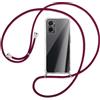 SIMao Cover Collana per Cellulare Compatibile con OPPO A76, OPPO A96, A36,Custodia Trasparente Silicone con Cordino Necklace Case Antiurto Protettivo Cover Custodia da Collo Custodia con Cordino,Cremisi