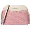 Michael Kors Michael Michael Kors - Borsa a tracolla da donna Jet Set Travel Dome in pelle, Fard in polvere multi, 8.5"W X 6.75"H X 3.5"D
