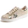 Feversole Women's Featured PU Leather Lace Up Star Sneaker,Stella Sneakers Stringate in Pelle PU da Donna Stella Oro Chiaro 36 EU