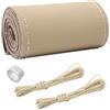 Ziciner Coprivolante in vera pelle, da cucire su avvolgimento, traspirante, antiscivolo, per diametro massimo 38 cm, cucito fai da te con filo ad ago (beige, lucido)