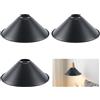 FINGERINSPIRE 3 Pz Paralumi in Ferro Nero Paralume in Ferro 22x8cm Ricambio per Lampada a Sospensione Industriale Vintage, Paralume Conico Industriale per Lampada da Tavolo e Applique da Parete