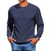 COOFANDY Felpa Uomo Manica Lunga Pullover con Collo Tondo A Coste Camicia Manica Lunga Abbigliamento da Lavoro Pullover Monocolore Felpa Uomo Tempo Libero Blu Viola XXL