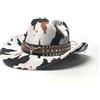 SJTJSPX Cappello da cowboy per uomini e donne, cappello da cowboy western jazz, motivo mucche per adulti, copricapo di selvaggio west, costume per feste a tema matrimonio, cappelli da cowgirl in