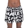 DSQUARED2 Shorts Mare da Uomo Neri Lettering Logo Allover Bianco 52