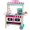 Theo Klein 7324 Ristorante Bistrò di Barbie in Legno (MDF), con Griglia, Forno e Frigorifero, Accessori da Bistrò Inclusi, Giocattolo per Bambini dai 3 Anni in su