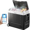 VEVOR Frigorifero Portatile a Compressore da Auto CC 12V/24V CA 100-240V, Frigo Portatile per Campeggio Viaggio Pesca Capienza 55 Litri Contenitore -20 a 20 °C Doppia Zona per Caravan