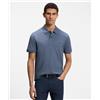 BOSS BLACK Boss Polo Pallas in piqué di cotone con logo ricamato Open Blue Uomo