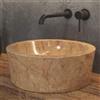 KAMALU Lavabo design rotondo in marmo rosso diametro 40cm | Litos-TR40