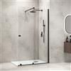 KAMALU Parete doccia walk in scorrevole 150 cm finitura nera | KNM4000W-N