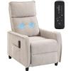 HOMCOM Poltrona Massaggiante Reclinabile Manuale 160° Crema