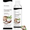 Crunier Olio di cocco frazionato, olio di cocco biologico liquido 100 ml, oliovettore oliodicocco, trasparente, olioper la cura naturale, oliodi coccofrazionato facilmente assorbibile per viso, corpo, pelle